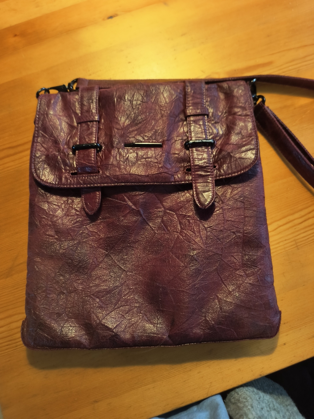Matt & Nat Plum Crossbody Bag with Buckle Flap